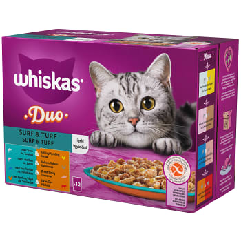 Kattmat Duo Surf &amp; truf i gele 1+ 12-p Whiskas