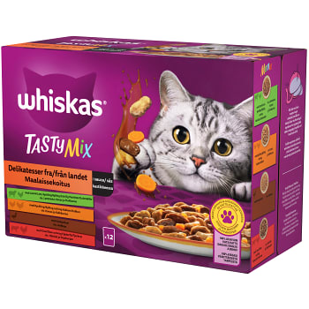 Kattmat tasty mix delikatesser från landet i sås 12-p Whiskas