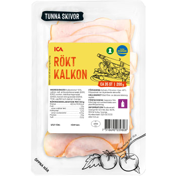 Kalkon Rökt tunna skivor 200g ICA