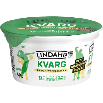 Kvarg Päron Vanilj 0,2% 150g Lindahls