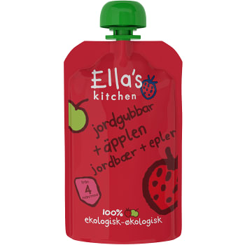 Jordgubbar & äpplen Från 4m Ekologisk 120g Ellas Kitchen