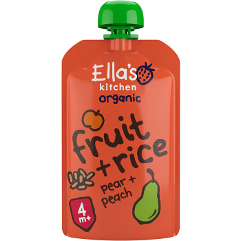 Fruktris med Persika & päron Från 4m Ekologisk 120g Ellas Kitchen