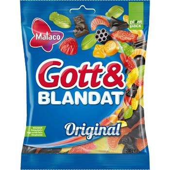Godis Gott &amp; Blandat Original 210g Malaco