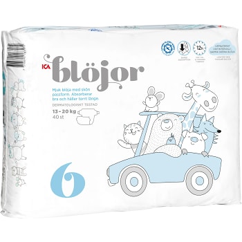 Öppna blöjor Strl 6 13-20kg 40-p Miljömärkt ICA