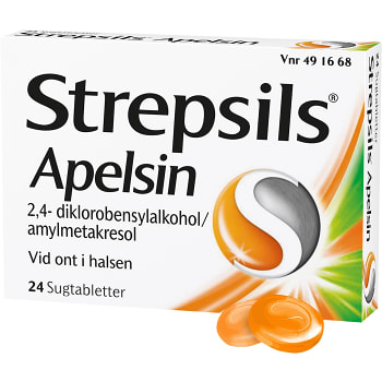 Halstablett Strepsils Apelsin 24-p