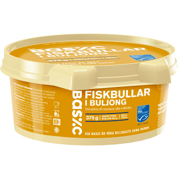 Fiskbullar i buljong 375g ICA Basic | Handla mat online från din lokala ...
