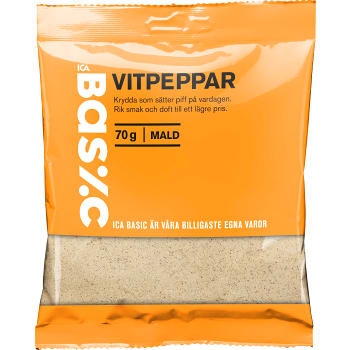 Vitpeppar malen 70g ICA Basic