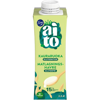 Havreprodukt för matlagning 15% 2,5dl Fazer Aito