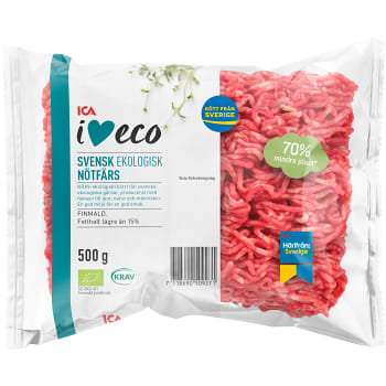 Nötfärs 15% 500g KRAV ICA I love eco