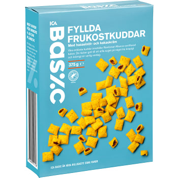 Fyllda kuddar med hasselnötskräm 375g ICA Basic