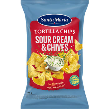 Tortilla Chips Sourcream &amp; Chives 185g Santa Maria