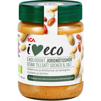 Jordnötssmör utan salt 350g ICA I love eco