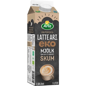 Mjölk Latte Art Ekologisk 2,6% 1l Arla