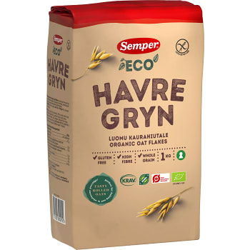 Havregryn Glutenfri 1kg KRAV Semper