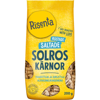 Solroskärnor Torrostade &amp; lättsaltade 200g Risenta