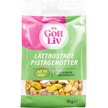 Lättrostade skalade Pistagenötter 70g ICA Gott Liv
