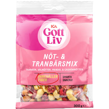 Nöt &amp; Tranbärsmix 300g ICA Gott liv