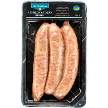 Färskorv ramslök timjan 300g ICA Selection