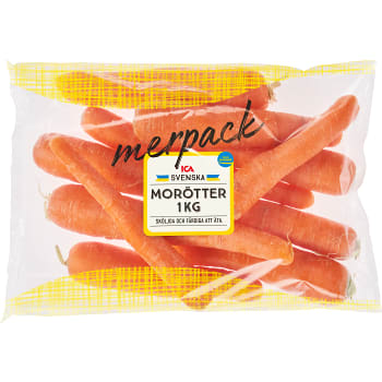 Tvättade morötter 1kg Klass 1 ICA | Handla mat online från din lokala ...