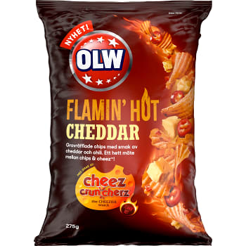 Chips Flamin hot cheddar 275g Olw