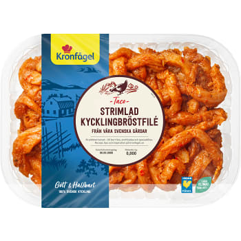 Kycklingfilé taco strimlad ca 600g Kronfågel