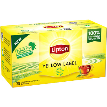 Svart Te Yellow label 25p Lipton