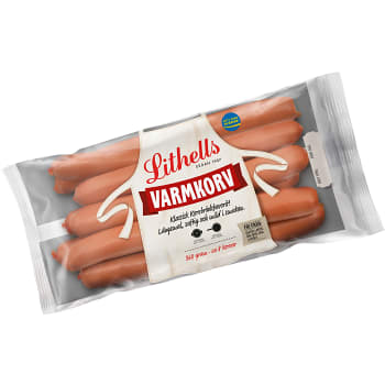 Varmkorv med skinn 360g Lithells