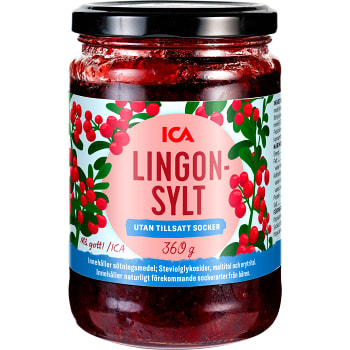Lingonsylt utan tillsatt socker 360g ICA