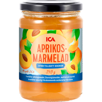 Aprikosmarmelad utan tillsatt socker 390g ICA