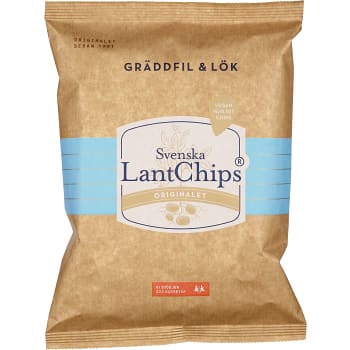 Chips Gräddfil &amp; Lök 200g Svenska Lantchips
