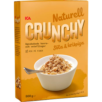Flingor Crunchy Naturell Mindre socker 800g ICA