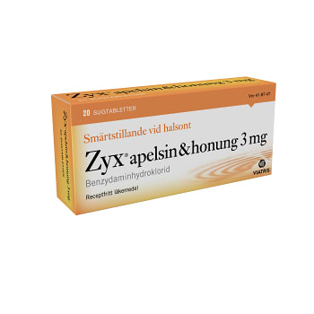 Zyx Apelsin-Honung Sugtabletter 3mg 20-p Zyx