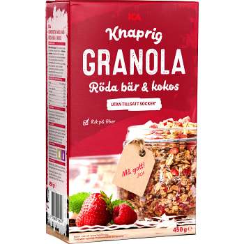 Granola Röda bär &amp; kokos 450g ICA