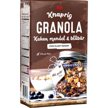Granola Kakao &amp; Blåbär 450g ICA