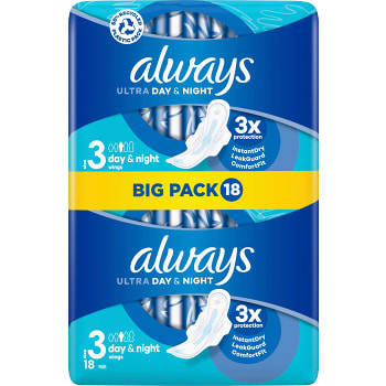 Binda Ultra Day &amp; Night size 3 18-p Always