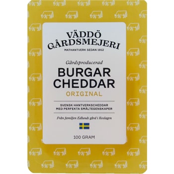 Burgarcheddar Original 86g Väddö Gårdsmejeri