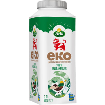 Mellanmjölk 1,5%&#xa0;Ekologisk 3dl Arla Ko®