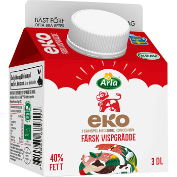 Färsk Vispgrädde 40% Ekologisk 3dl Arla Ko®
