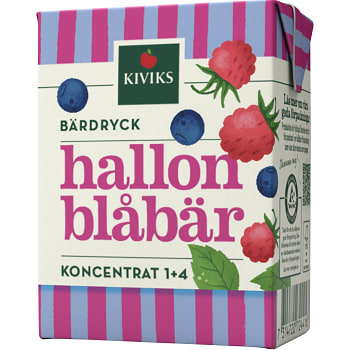 Lättdryck Hallon &amp; blåbär Koncentrat 2dl Kiviks