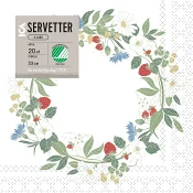 Servett 33cm Flora krans 20-p ICA