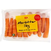 Tvättade morötter 1kg Klass 1 ICA