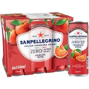 Läsk Aranciata Rossa zero 6-p 33cl San Pellegrino