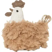 Höna textil brun 18cm Festive