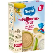 Barnmat Fullkornsgröt Yoghurt, päron & banan 8m 16-port Nestle
