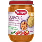 Barnmat Couscous med kyckling och basilika 6m 190g Semper