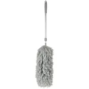 Dammvippa mikrofiber med teleskopskaft Grå