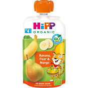 Smoothie Hippis Banan & päron 4m Ekologisk 100g HiPP