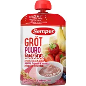 Gröt med jordgubb, banan & blåbär 6m 120g Semper