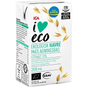 Matlagningsbas Havre Ekologisk Laktosfri 13% 250ml ICA I love eco