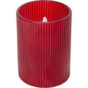 LED fylld lykta röd H10cm ICA